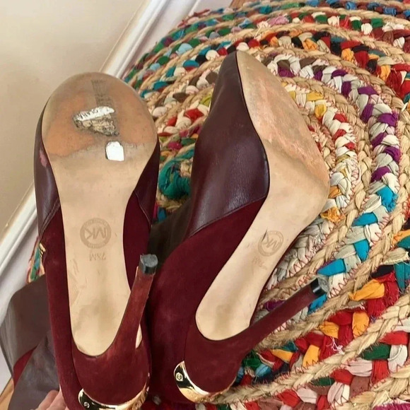 Michael Kors suede  leather burgundy heel boots - Picture 6 of 6